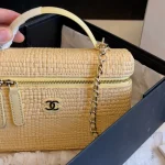 Made of woven straw with a metal chain. It's retro yet stylish-box - Image 10