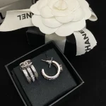 Double-C Quilted Pave Diamond Hoop Earrings-box - Image 7