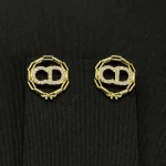 New Openwork CD Full Diamond Stud Earrings-box - Image 3