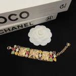 New 26cm square colorful rhinestone bracelet-box