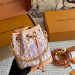 Pink and White Striped Mini Bucket Bag-box - Image 4