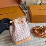Pink and White Striped Mini Bucket Bag-box - Image 2