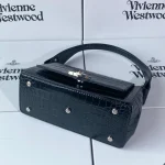 Black 3D Logo Croc-Embossed Shoulder Bag-box - Image 8