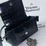 Black 3D Logo Croc-Embossed Shoulder Bag-box - Image 6
