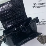 Black 3D Logo Croc-Embossed Shoulder Bag-box - Image 5