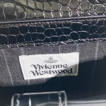 Black 3D Logo Croc-Embossed Shoulder Bag-box - Image 4