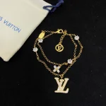 Double-layer bracelet with full diamond letter and floral pattern-box - Image 3