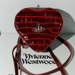 Burgundy large heart plaid bag-box