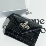 Black crocodile pattern triangle wallet-box - Image 2