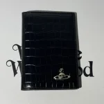 Black crocodile pattern passport holder-box