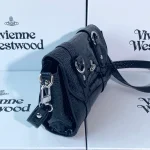 New black crocodile pattern double ring crossbody bag-box - Image 2