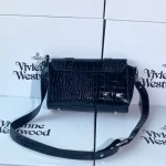 New black crocodile pattern double ring crossbody bag-box - Image 8