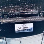 New black crocodile pattern double ring crossbody bag-box - Image 4
