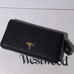 Black and gold Saffiano long zip wallet-box