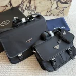 Black Nylon Messenger Bag-box