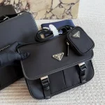 Black Nylon Messenger Bag-box - Image 3