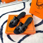 New Summer Embroidered Flat Slippers-4 cm heel-box