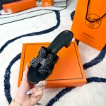 New Summer Embroidered Flat Slippers-4 cm heel-box - Image 5