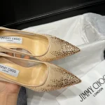 Mesh Rhinestone Pointed Toe Shoes-box - Image 8