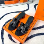 New Summer Embroidered Flat Slippers-4 cm heel-box - Image 3