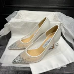 Mesh Rhinestone Pointed Toe Shoes-box - Image 3
