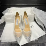 Mesh Rhinestone Pointed Toe Shoes-box - Image 10