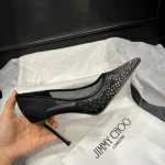 Mesh Rhinestone Pointed Toe Shoes-box - Image 10