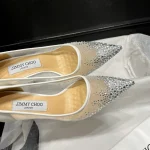 Mesh Rhinestone Pointed Toe Shoes-box - Image 2