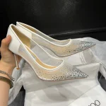 Mesh Rhinestone Pointed Toe Shoes-box - Image 6