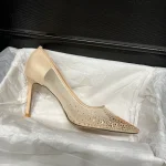 Mesh Rhinestone Pointed Toe Shoes-box - Image 6