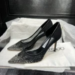 Mesh Rhinestone Pointed Toe Shoes-box - Image 7