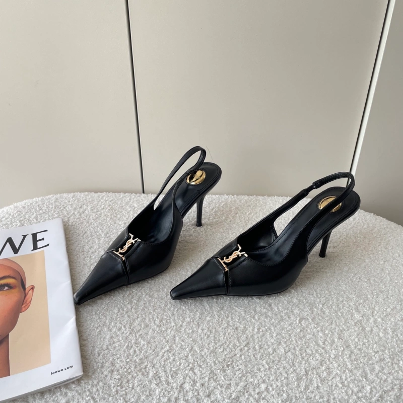 be199bbbd9bb27d902a276b9aebb1793 Letter Buckle Cutout High Heel Sandals-box - Image 1