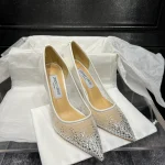 Mesh Rhinestone Pointed Toe Shoes-box