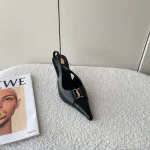 Letter Buckle Cutout High Heel Sandals-box - Image 6
