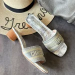 Embroidered Round Heel Slides-box(Heel height: 4 cm) - Image 7