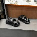 New Summer Chunky Platform Sandals with Velcro Straps-box