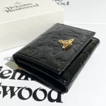 Black and gold patent leather embossed wallet-box - Image 2