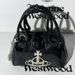 Black mini bag with large check pattern-box - Image 4
