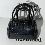 Black mini bag with large check pattern-box - Image 2