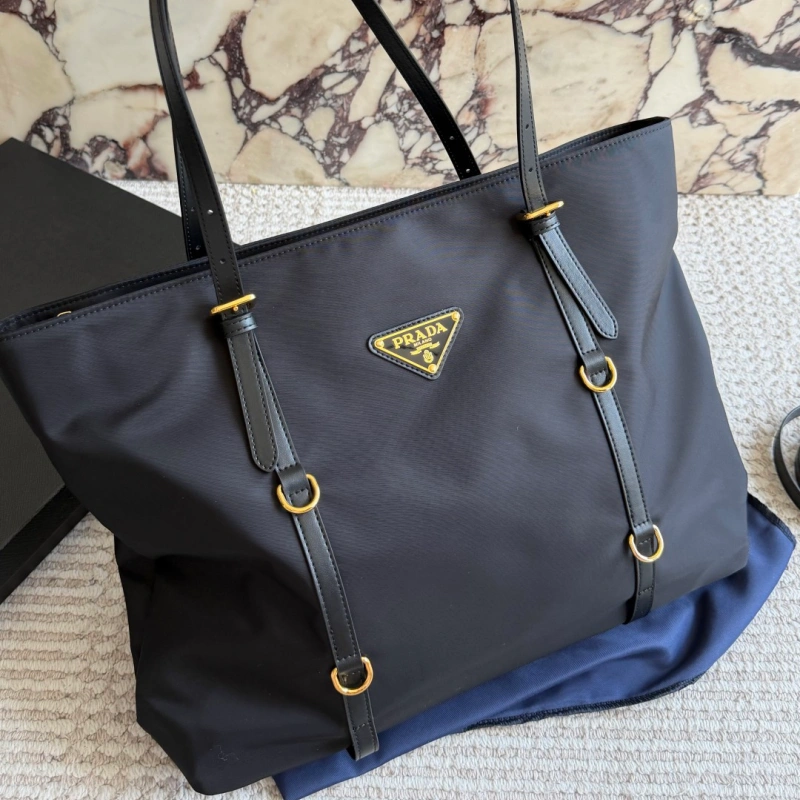 13425293549057000 Black and Gold Nylon Tote Bag-no box - Image 1