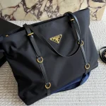 Black and Gold Nylon Tote Bag-no box - Image 6