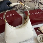 Warm off-white full-grain leather paired with vintage antique gold hardware-box - Image 2