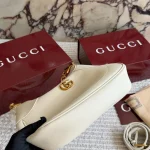 Warm off-white full-grain leather paired with vintage antique gold hardware-box - Image 10