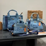 Denim Embroidered Tote Bag-no box - Image 12