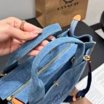 Denim Embroidered Tote Bag-no box - Image 6