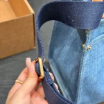 Denim Embroidered Tote Bag-no box - Image 3