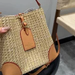 New Woven Raffia Square Bucket Bag-box - Image 8