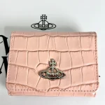 High-end apricot croc-print wallet, complete with luxury gift box - Image 9