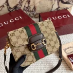 GG Small Saddle Bag. Classic Coffee Color, super cute size-box