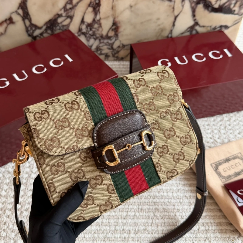 13426400056428000 GG Small Saddle Bag. Classic Coffee Color, super cute size-box - Image 1